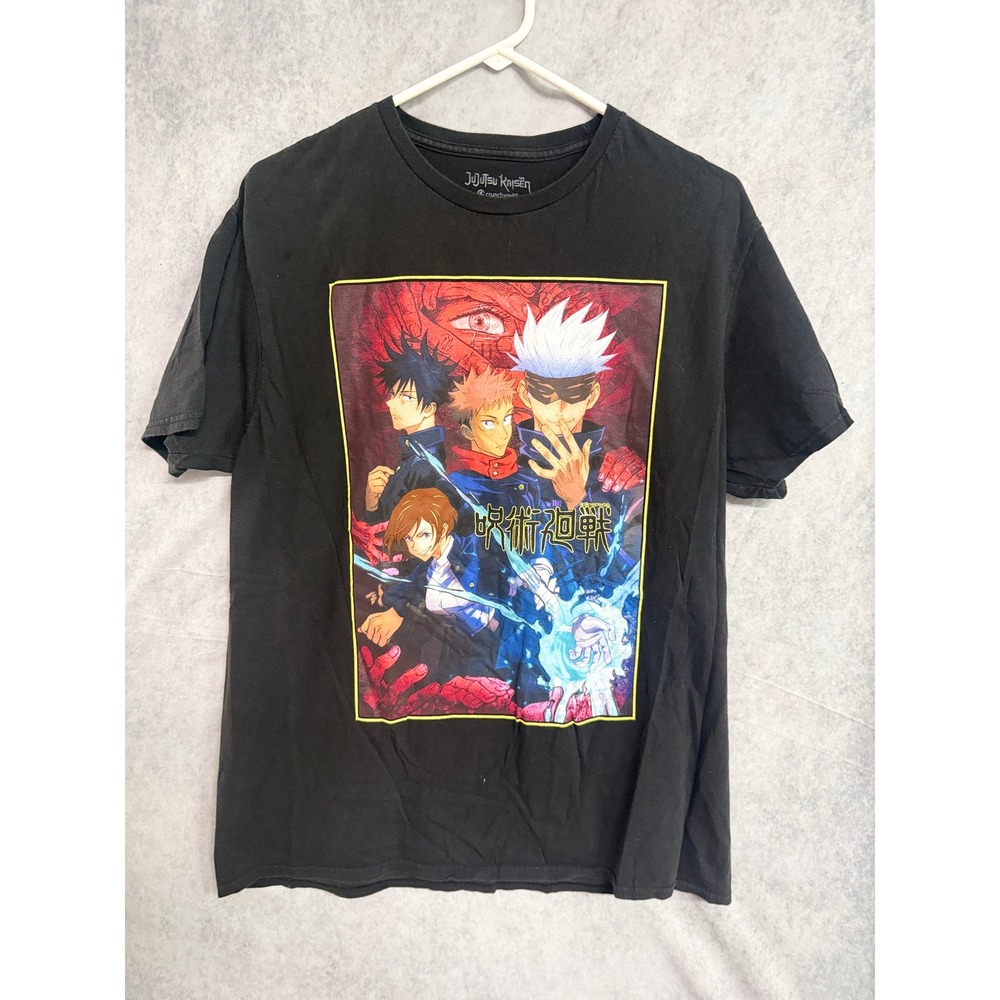 Jujutsu Kaisen Crunchyroll Anime Graphic T-Shirt Mens Large Black Yuji Gojo L